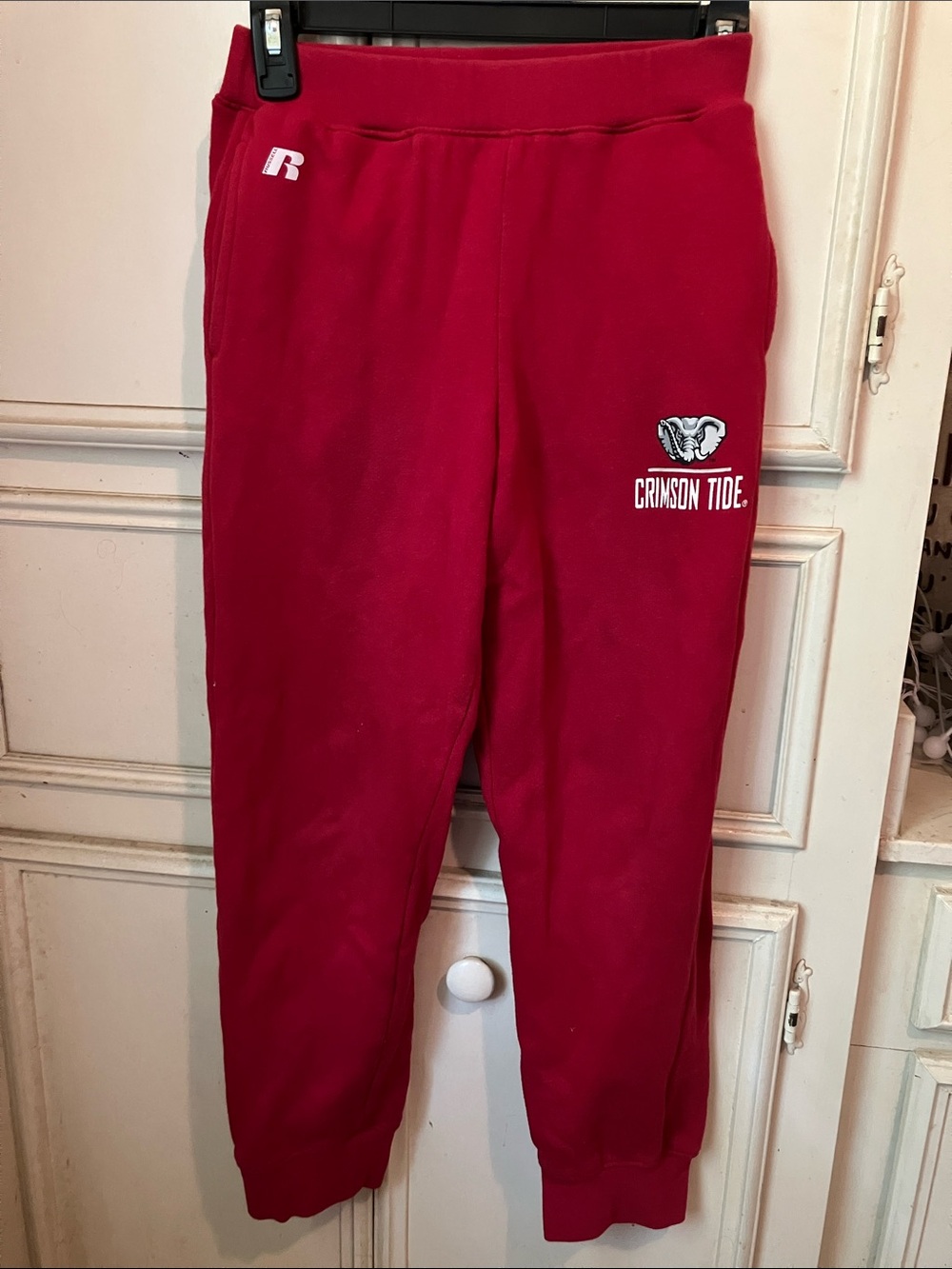 Russell Athletic Kids Crimson Red Joggers with Team Logo